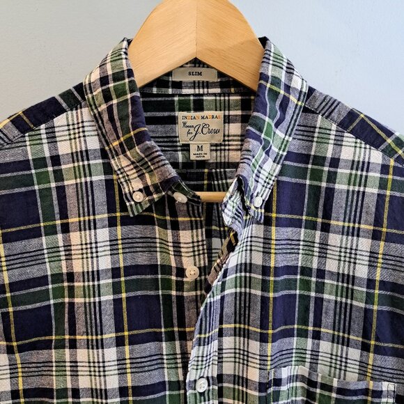 J. Crew Other - J. Crew Men's Medium Slim Fit Indian Madras Long Sleeve Plaid Shirt Style #AM673